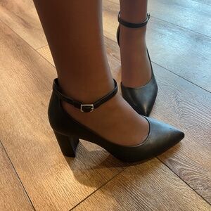Antonio Melani Black Leather Heels